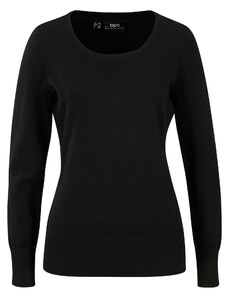 bonprix Základní svetr s recyklovanou bavlnou Černá