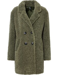bonprix Krátký ovesize kabát ve vlněném vzhledu Zelená
