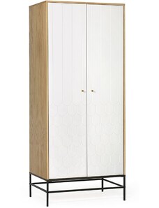 Bílá dubová skříň Woodman Lia s kovovou podnoží 80 x 55 cm