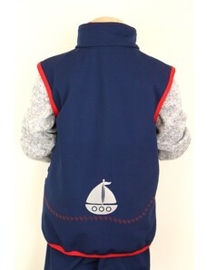 BajaDesign softshellová vesta pro kluky, námořnická vel. 134/140