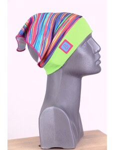BajaDesign šátek pro holčičky, pestré pruhy, zelená vel. M