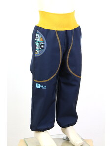 BajaDesign softshellové kalhoty pro chlapečky, tm. modré + kazety vel. 92