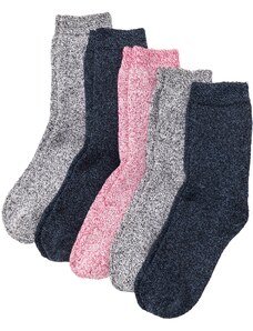 bonprix Termo froté ponožky s organickou bavlnou (5 párů v balení) Modrá