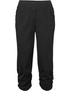 bonprix Capri kalhoty s pohodlnou pasovkou a nařasením Černá