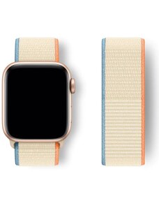 Crested Krémový provlékací řemínek na suchý zip pro Apple Watch 42, 44 a 45 mm