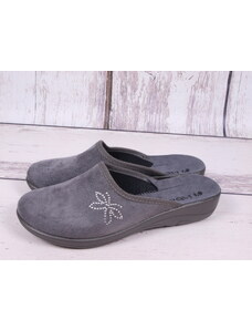 Pantofle papuče bačkory Inblu 5D19-025 šedé s kamínkovým motýlkem