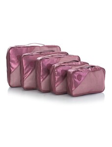 Heys Metallic Packing Cube 5pc Burgundy