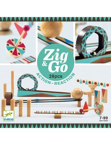DJECO Dřevěná dráha Zig & Go 28 dílků - Zručnostní hra
