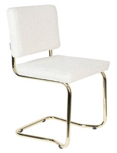 Bílá látková jídelní židle ZUIVER TEDDY KINK