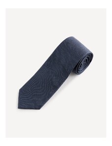 Celio Hedvábná kravata Ristretto s puntíkem Tmavě modrá ONE SIZE