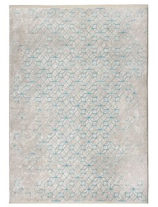Světle šedý koberec ZUIVER YENGA 160x230 cm s modrými vzory