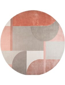 Růžovo šedý kulatý koberec ZUIVER HILTON 240 cm