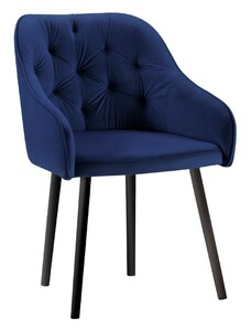 Královsky modrá sametová jídelní židle MICADONI NISSI