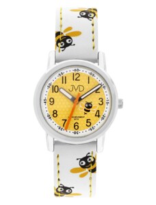 JVD Dětské dívčí bílé náramkové hodinky s včelkami JVD J7206.3