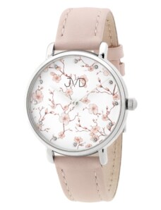 JVD Krémové elegantní dámské náramkové hodinky s květinovým vzorem JVD J4193.3