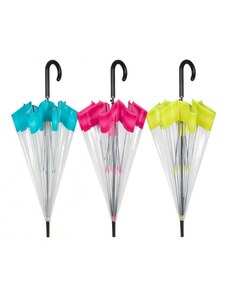 Perletti Průhledný deštník jednobarevný s pruhem 2