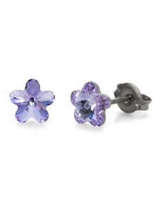 Náušnice se Swarovski krystaly Oliver Weber Sensitive PE Viola mini violet