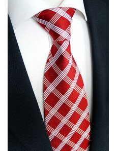 Elegantní červená kravata karo Beytnur 169-1