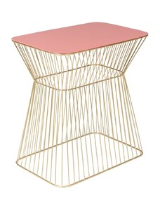 Růžovo zlatý kovový odkládací stolek BOLD MONKEY NO OFFENCE 45 x 29,5 cm