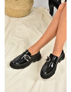 Fox Shoes Black Patent Leather Women's Casual Shoes