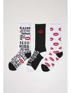 MT Accessoires Kiss Socks 3-Pack černá/bílá/červená