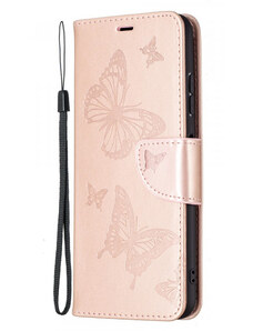 Pouzdro MFashion Samsung Galaxy A22 5G - růžové - Motýli