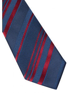 Hedvábná kravata Eterna - modrá s červenými pruhy 9501_19