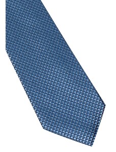 Úzká hedvábná kravata Eterna - modrá s jemnou strukturou 9504