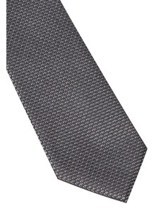 Úzká hedvábná kravata Eterna - šedá s jemnou strukturou 9504