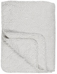 IB LAURSEN Prošívaný přehoz White Black Dots 130 x 180 cm