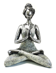 Ancient wisdom AWG Joga Lady Figurína NAMASTE stříbrno - bílá 24 cm