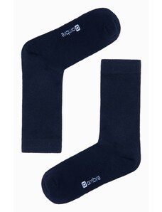 Ombre Clothing Pánské dlouhé ponožky 3-pack - tmavě modré V1 OM-SOLS-0101