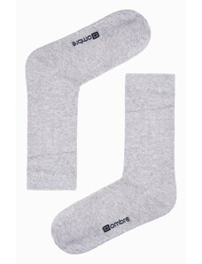 Ombre Clothing Pánské dlouhé ponožky 3-pack - šedé V3 OM-SOLS-0101