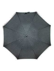 Doppler dámský holový vystřelovací deštník Fiber Flex AC Black & White černý s bílým puntíkem