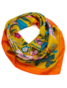 Šátek - žluto-oranžový s květy