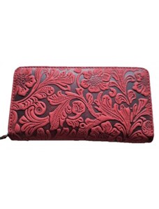 Dámská kožená penálová peněženka RED