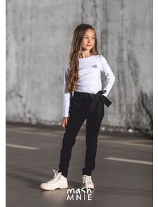 Dívčí kalhoty MashMnie černé s mašlí