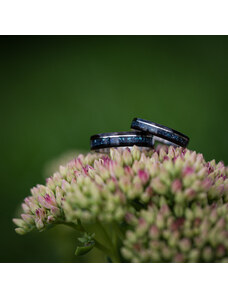 Nordwood Rings Snubní prstýnky TITANIUM & EBONY & dark blue mix