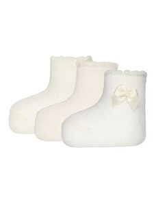 EWERS kojenecké ponožky 3ks mašlička béžová