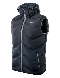 HI-TEC Charmo - pánská prošívaná zimní vesta s kapucí (černá)