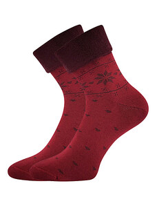 LONKA hřejivé ponožky Frotana red wine