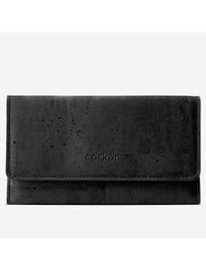 Corkor Long cover černá dámská korková peněženka