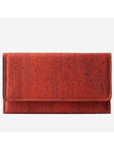 Corkor Long cover červená dámská korková peněženka