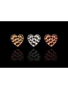 Junipurr jewelry Hammered Heart - 4 mm - 14kt bílé zlato 585/1000 - koncovka piercingu