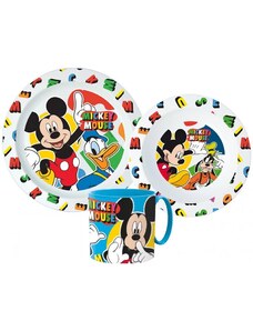 Stor Dětská sada plastového nádobí Disney - Mickey Mouse s hrníčkem - 3 díly