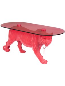 Růžový skleněný konferenční stolek Bold Monkey Dope As Hell 90 x 40 cm