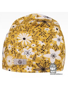 Bavlněná celopotištěná čepice Dráče - vzor 01 - žlutá, květy