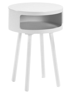 Bílý lakovaný odkládací stolek Kave Home Kurb 40 cm