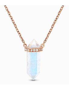 Royal Exklusive Emporial náhrdelník 14k zlato vermeil DR10001N-ROSEGOLD-MOONSTONE-ZIRCON