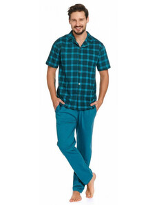 DN Nightwear Pánské pyžamo Luke modré káro